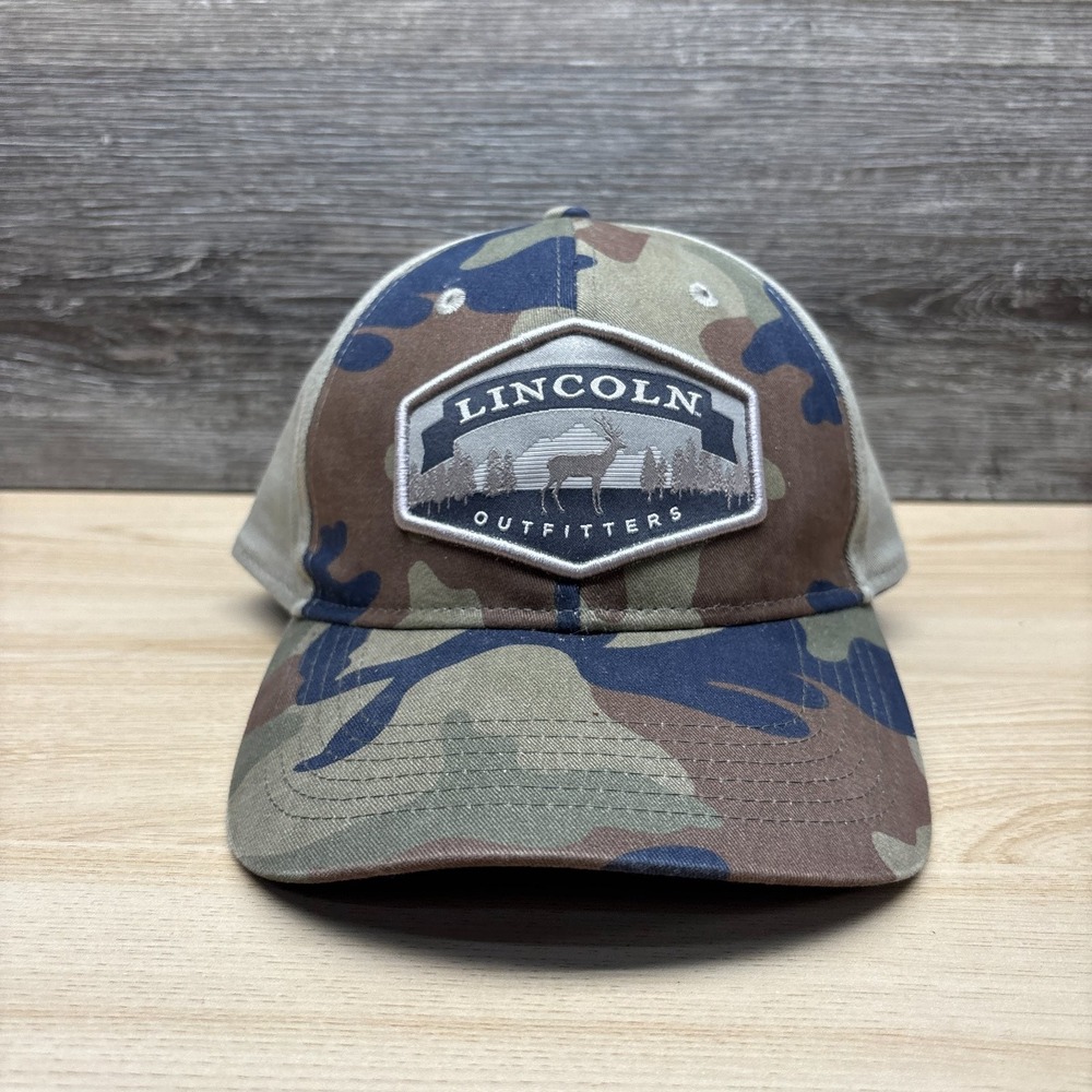 Lincoln Outfitters Hat Cap Strap Back Multi-Color Camo Hunting Deer Outdoor Mens